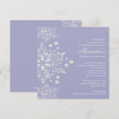 Paars Baby shower Uitnodiging Wintersneeuwvlokken (Voorkant / Achterkant)