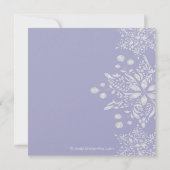 Paars Baby shower Uitnodiging Wintersneeuwvlokken (Achterkant)