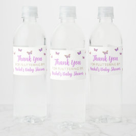 Paars Baby shower van Butterfly Waterfles Etiket
