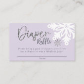 Paars Baby shower winterluier Raffle Ticket Informatiekaartje (Voorkant)
