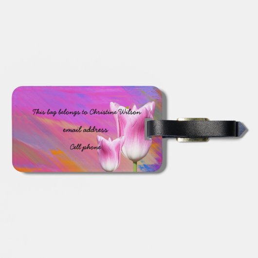 Paars Bagagelabel Chihuahua (Achterkant horizontaal)