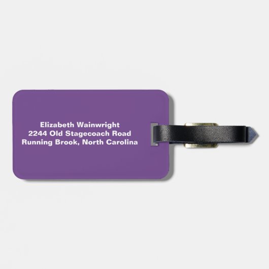 Paars Bagagelabel Paisley (Achterkant horizontaal)