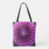Paars Ball Dahlia Floral Tote Bag (Achterkant)