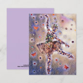 Paars Ballerina Cute Dansling Girl - Aangepast RSVP Kaartje (Voorkant / Achterkant)