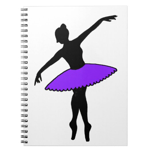 Paars Ballet Dancer Ballerina Dance Teacher Gift Notitieboek (Voorkant)