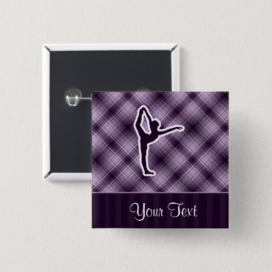 Paars Ballet Vierkante Button 5,1 Cm (Voorkant /achterkant)