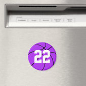 Paars Basketball Custom Jersey Number Magnet (Insitu (Vaatwasser))