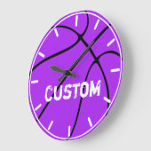 Paars Basketball Home Décor Custom Team Name Grote Klok (Hoek)