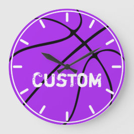 Paars Basketball Home Décor Custom Team Name Grote Klok