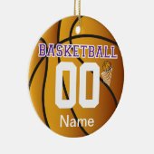 Paars Basketball Number Ornament (Rechts)