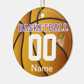 Paars Basketball Number Ornament (Links)