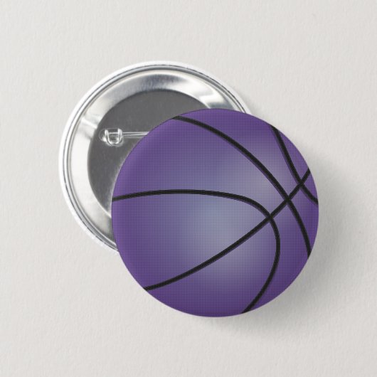 Paars Basketball Ronde Button 5,7 Cm (Voorkant /achterkant)