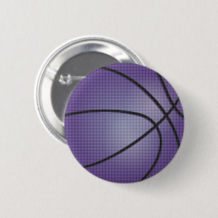 Paars Basketball  Ronde Button 5,7 Cm