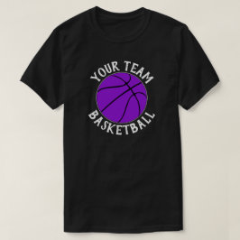 Paars Basketball Team Player Name & Jersey Number T-shirt