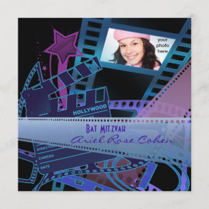 Paars Bat Mitzvah-foto Hollywood-ster Kaart