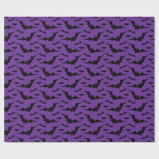 Paars Bat Pattern Cadeaupapier (Vlak)