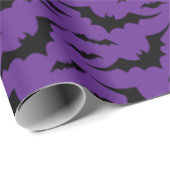 Paars Bat Pattern Cadeaupapier (Rol Hoek)