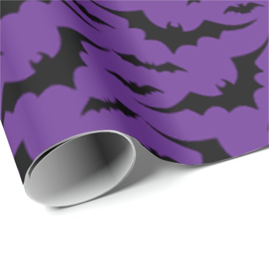 Paars Bat Pattern Cadeaupapier (Rol Hoek)