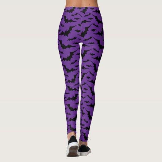 Paars Bat Pattern Leggings (Achterkant)
