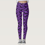 Paars Bat Pattern Leggings<br><div class="desc">Draag deze Paarse Bat Pattern die deze Halloween heeft geleend,  of wanneer je je een klein beetje vastvoelt.</div>