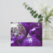 Paars Baubles briefkaart (Staand voorkant)