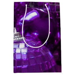 Paars Baubles cadeauzak medium Medium Cadeauzakje