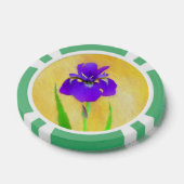 Paars Bearded Iris Schilderij - Originele Bloem Ku Poker Chips (Enkel)