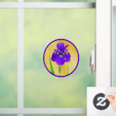 Paars Bearded Iris Schilderij - Originele Bloem Ku Raamsticker (Huis)