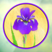 Paars Bearded Iris Schilderij - Originele Bloem Ku Raamsticker (Vel 3)