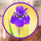 Paars Bearded Iris Schilderij - Originele Bloem Ku Raamsticker (Vel 2)