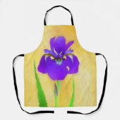 Paars Bearded Iris Schilderij - Originele Bloem Ku Schort (Voorkant)