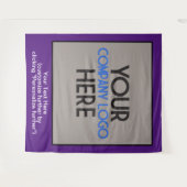 Paars bedrijfslogo zakelijke beurs achtergrondsche wandkleed (Voorkant (horizontaal))