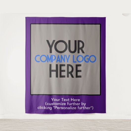 Paars bedrijfslogo zakelijke beurs achtergrondsche wandkleed (Voorkant)