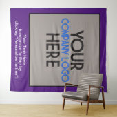 Paars bedrijfslogo zakelijke beursachterwand wandkleed (In Situ (horizontaal))