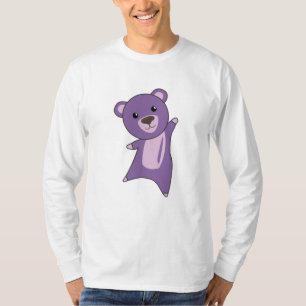 Paars Beer kleurrijke Beren Schuddieren T-shirt