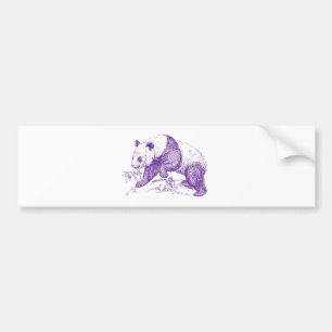 Paars Beer Panda Bumpersticker