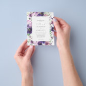 Paars begroting - lavender & Violet Floral Wedding Flyer (Hand)