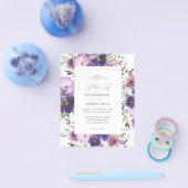 Paars begroting - lavender & Violet Floral Wedding Flyer (Enkel)