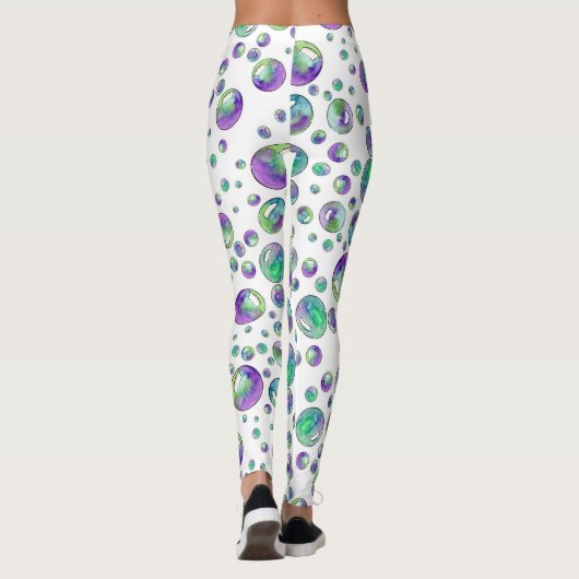 Paars bellenpatroon leggings (Achterkant)
