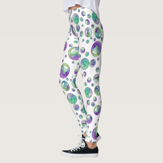 Paars bellenpatroon leggings (Links)