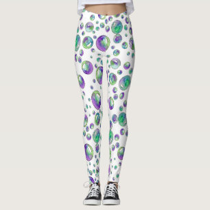 Paars bellenpatroon leggings