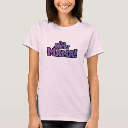 Paars ben ik een New Mama Tshirts en Gifts (Voorkant)