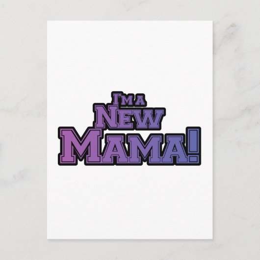 Paars ben ik een New Mama Tshirts en Gifts Briefkaart (Voorkant)