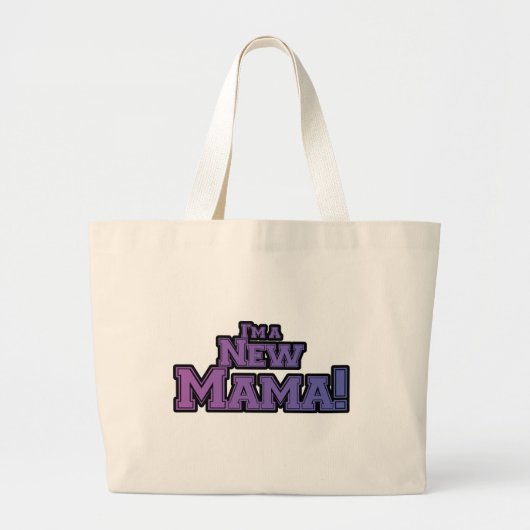 Paars ben ik een New Mama Tshirts en Gifts Grote Tote Bag (Voorkant)