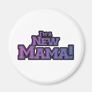 Paars ben ik een New Mama Tshirts en Gifts Magneet