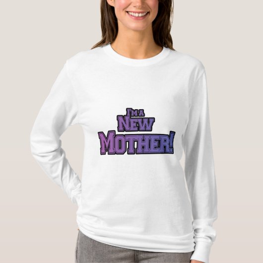 Paars ben ik een New Moeder Tshirts en Gifts (Voorkant)