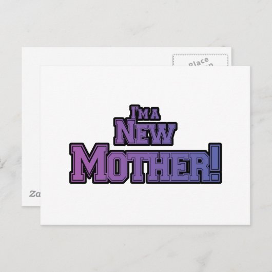 Paars ben ik een New Moeder Tshirts en Gifts Briefkaart (Voorkant / Achterkant)