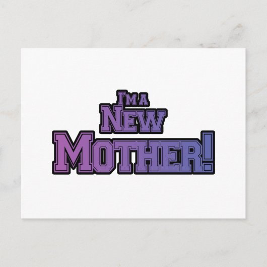 Paars ben ik een New Moeder Tshirts en Gifts Briefkaart (Voorkant)