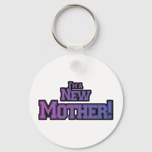Paars ben ik een New Moeder Tshirts en Gifts Sleutelhanger
