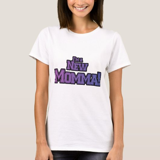 Paars ben ik een New Momma Tshirts en Gifts (Voorkant)